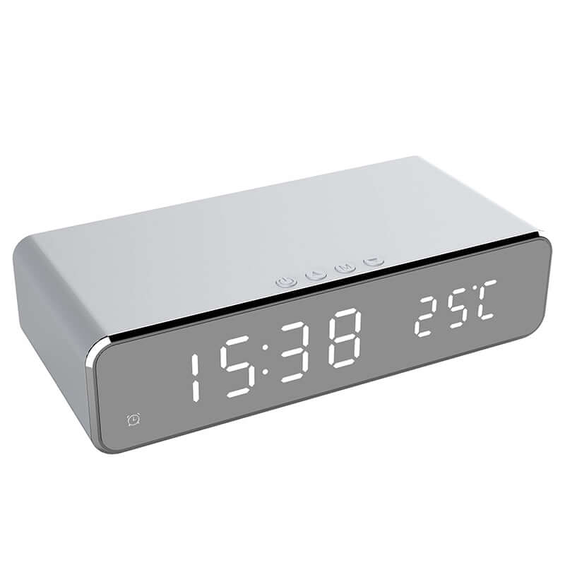 2-in-1 Wireless Charger Clock2-in-1 Wireless Charger Clock displays date and temperature with bright and clear LED lights. Displays time in both 12h/24h format, and shows indoor temperature in FHome Gadgetsgadgets4cribsGadgets4Cribs-1 Wireless Charger Clock