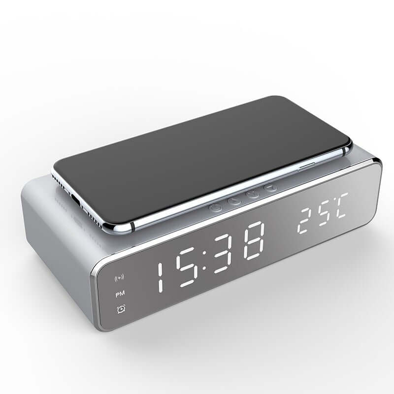 2-in-1 Wireless Charger Clock2-in-1 Wireless Charger Clock displays date and temperature with bright and clear LED lights. Displays time in both 12h/24h format, and shows indoor temperature in FHome Gadgetsgadgets4cribsGadgets4Cribs-1 Wireless Charger Clock